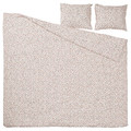 GULLNATTLJUS Duvet cover and 2 pillowcases, white/floral pattern, 200x200/50x60 cm
