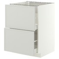 METOD/MAXIMERA Base cb 2 fronts/2 high drawers, white/Aspudden light grey, 60x60 cm