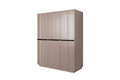 Wardrobe with Drawer Unit Nicole 150 cm, antique pink, black handles