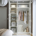 PAX / BERGSBO Wardrobe combination, white/mirror glass, 150x60x236 cm