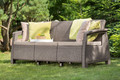 Garden Outdoor Sofa 3-seat, cappuccino
