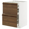 METOD/MAXIMERA Base cb 2 frnts/2 low/1 md/1 hi drw, white/Stensta dark brown ash veneer, 60x60 cm