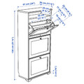 BRUSALI Shoe cabinet with 3 compartments, white, 61x30x130 cm