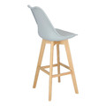 Bar Stool Norden Wood, high, PP, grey