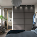 PAX / MEHAMN Wardrobe, dark grey/double sided dark grey, 200x66x236 cm