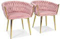 Glamour Braided Chair ROSA, powder pink