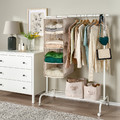 PURRPINGLA Hanging storage w 4 compartments, textile/beige, 36x45x92 cm
