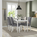 DANDERYD / BERGMUND Table and 4 chairs, white/Gunnared medium grey, 130 cm