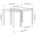 VIHALS / VIHALS Table and 2 chairs, white/white Tibbleby beige-grey, 84/120x74 cm