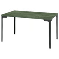 SKÅLSTA Table, dark grey-green marble effect/straight black-grey, 140x80 cm