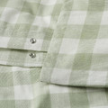 EKTANDVINGE Duvet cover and pillowcase, pale grey-green white/check, 150x200/50x60 cm