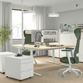 MITTZON Desk, birch veneer white, 160x80 cm