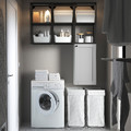 ENHET Storage combination for laundry, anthracite/grey frame, 120x32x150 cm