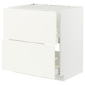 METOD / MAXIMERA Base cab f sink+2 fronts/2 drawers, white/Vallstena white, 80x60 cm
