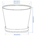 BRUNBÄR Plant pot with saucer, outdoor terracotta, 32 cm