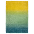 HOTELLRUM Rug, high pile, blue/green yellow, 133x195 cm