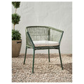 SEGERÖN Outdoor chair with armrests, dark green/Frösön/Duvholmen beige