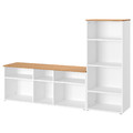 SKRUVBY TV storage combination, white, 216x38x140 cm