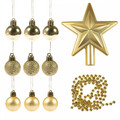 Mixed Christmas Ornaments Set, Gold, 11 Pieces