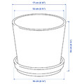 KLOTLÖNN Plant pot with saucer, in/outdoor/black-blue, 15 cm
