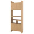 LÅDMAKARE Storage combination w sliding doors, with 1 shelf insert/oak effect, 81x35x212 cm