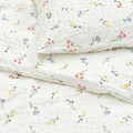 PILDVÄRGMAL Duvet cover and pillowcase, white/floral pattern, 150x200/50x60 cm