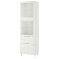 BESTÅ Storage combination w glass doors, white, Sutterviken/Kabbarp white clear glass, 60x42x202 cm