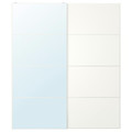 AULI / MEHAMN Pair of sliding doors, white mirror glass/double sided white, 200x236 cm