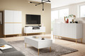 High Cabinet Sideboard Nicole, matt white, gold legs