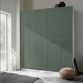 PAX / GRIMO Wardrobe combination, white/grey-green, 200x60x236 cm
