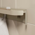 FLORSJÖN Wall shelf with 3 hooks, beige, 40x7 cm