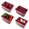 Refrigerator Storage Container for Fruits and Vegetables, dark red