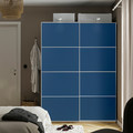 MEHAMN Pair of sliding doors, aluminium/double sided blue, 150x201 cm