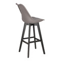 Bar Stool Norden, wood black high PP, dark grey