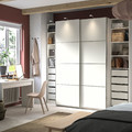 PAX / MEHAMN Wardrobe, white/double sided white, 250x66x236 cm