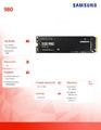 Samsung SSD 1TB 980 Gen3.0x4 NVMe M.2 MZ-V8V1T0BW