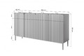 Cabinet with 4 Doors & 4 Drawers Nicole 200cm, matt black, black legs