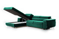 Corner Sofa-Bed Left Annabelle II Green Monolith 37