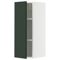METOD Wall cabinet with shelves, white/Havstorp deep green, 30x80 cm