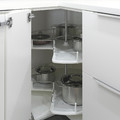 METOD Corner base cabinet with carousel, white/Askersund light ash effect, 88x88 cm