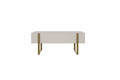 Coffee Table with 2 Drawers Verica, cashmere/gold legs