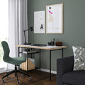 LAGKAPTEN / SPÄND Desk, white anthracite/black, 120x60 cm