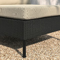VITTSKÄR Modular chaise longue, with armrest outdoor/plastic rattan dark grey Frösön/Duvholmen beige