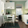 VIHALS / VIHALS Table and 2 chairs, white/green Tibbleby grey-green, 84/120x74 cm