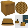 Folding Storage Pouffe Vels Atom, yellow