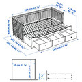 HEMNES Day-bed w 3 drawers/2 mattresses, grey-green/Åfjäll firm, 80x200 cm