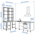 ENHET Corner kitchen, white, oak effect