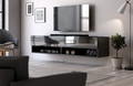 Wall-mounted TV Cabinet Derby 140, matt black/high-gloss black