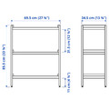 EKENABBEN Open shelving unit, aspen/white, 70x34x86 cm