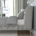TUFJORD Upholstered bed frame, Tallmyra white/black/Lönset, Standard King